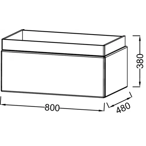 Тумба для ванной Terrace с ящиком из дерева, подвесной монтаж 80х48 см EB1743-G1C Jacob Delafon