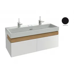 Модуль с раковиной Terrace 150 см, черный, раковина-столешница с подсветкой, два отверстия под смеситель, подвесной монтаж, система push-to-open EB1188-274+EXA9112-00 Jacob Delafon