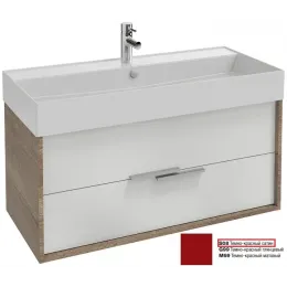 Модуль под раковину Vivienne 99,9х46х45,2 см, 2 ящика, корпус дуб табак/ фасад темно-красный сатин EB1585-E52-S08 Jacob Delafon