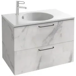 Модуль под раковину Odeon Rive Gauche 80х50,8х56,8 см, белый мрамор, ручки чёрные, 2 ящика EB2522-R9-NR4 Jacob Delafon