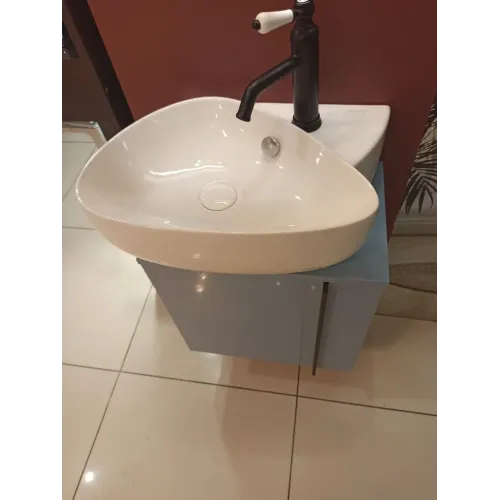 Модуль с раковиной Nouvelle Vague 45 см, аквамарин блестящий, выставочный образец, подвесной монтаж EB3045G-G91+EGK112-00/У Jacob Delafon