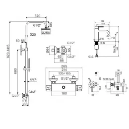 Комплект для душа Plumberia Selection IXO KITZXO6302CR53