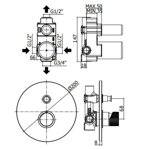 Смеситель для душа Paffoni Jo JO015CR
