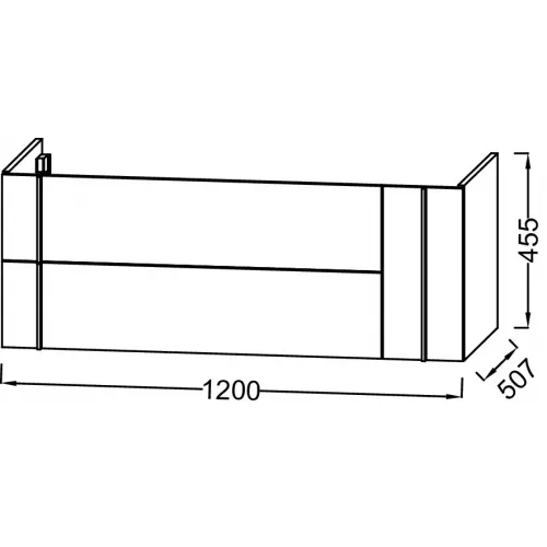 Модуль под раковину Nouvelle Vague 120х50,7х45,5 см, 2 ящика + 1 ящичек, нежно-розовый глянцевый EB3036-G1B Jacob Delafon