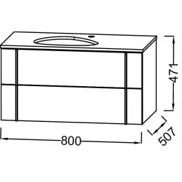 Модуль под раковину Nouvelle Vague 80х50,7х47,1 см, 2 ящика, белый глянцевый EB3039-N18 Jacob Delafon