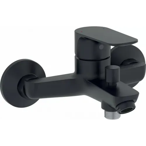Настенный смеситель Oscar матовый, неповоротный излив, с выходом на душ (без лейки), чёрный цвет E29844-BL Jacob Delafon