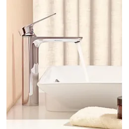 Смеситель для умывальника Aleo высокий, неповоротный излив, без донного клапана E72299-CP Jacob Delafon