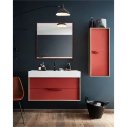 Модуль под раковину Vivienne 99,9х46х45,2 см, 2 ящика, корпус дуб табак/ фасад темно-красный сатин EB1585-E52-S08 Jacob Delafon