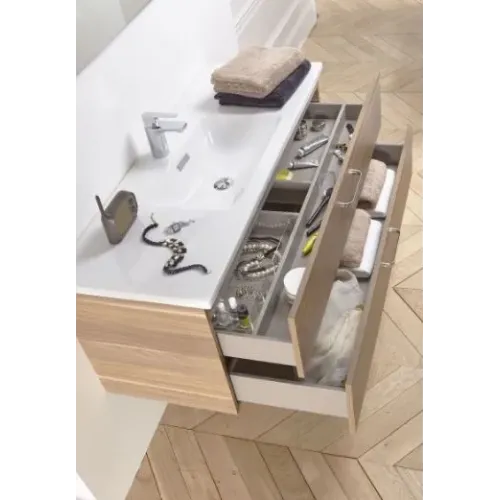 Модуль под раковину Vox 100х46х45,2 см, белый блестящий лак, 2 ящика, встроенные ручки EB2025-RA-G1C Jacob Delafon