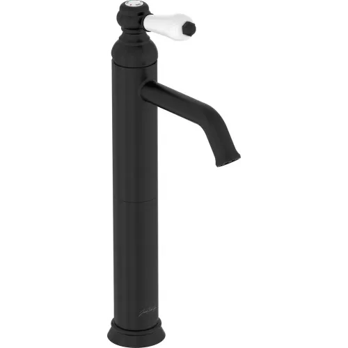 Высокий смеситель на столешницу Louise 21,9 см, матовый, неповоротный излив, чёрный цвет, без донного клапана E24361-BL Jacob Delafon