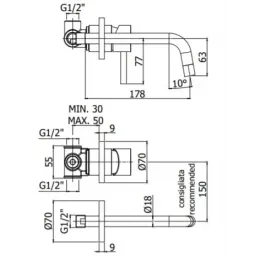 Смеситель для раковины Paffoni Light LIG006HG70