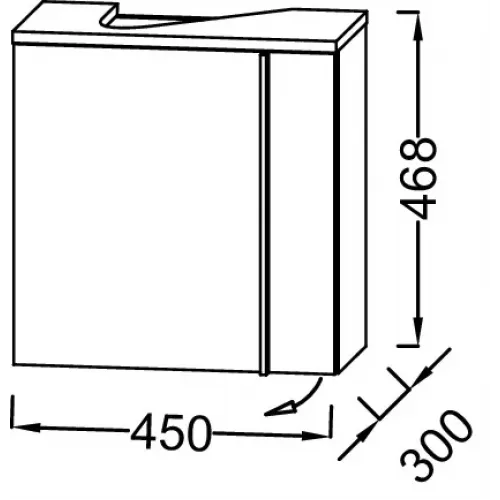 Модуль под раковину Nouvelle Vague 45х30х46,8 см, шарниры слева, 1 дверца, насыщенный серый сатин EB3045G-S40 Jacob Delafon