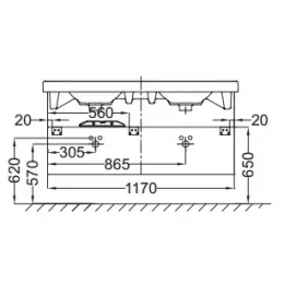 Модуль с раковиной Odeon Up 120 см, серый антрацит, подвесная, двойная раковина, раковина-столешница, 3 ящика, плавное закрывание, подвесной монтаж E4730-00+EB892-N14 Jacob Delafon
