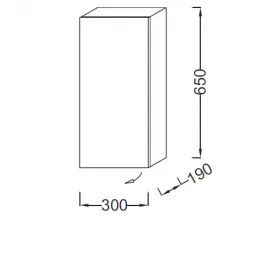 Шкаф Parallel 30х19х65 см, белый блестящий, 2 съемные стеклянные полочки, 1 дверца, шарниры слева, левый EB513G-N18 Jacob Delafon