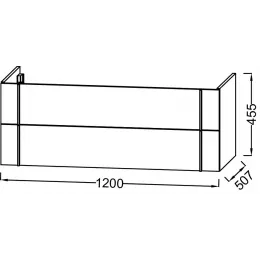 Модуль под раковину Nouvelle Vague 120х50,7х45,5 см, 2 ящика, аквамарин глянцевый EB3035-G91 Jacob Delafon