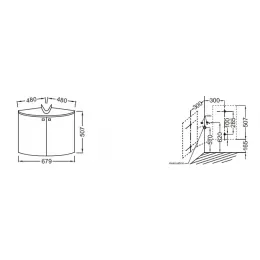 Модуль под раковину Odeon Up 67,9х48х50,7 см, серый антрацит, установка в угол EB864-442 Jacob Delafon