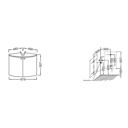 Модуль под раковину Odeon Up 67,9х48х50,7 см, серый антрацит, установка в угол EB864-442 Jacob Delafon
