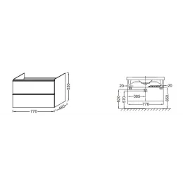 Модуль под раковину Odeon Up 77х48,5х53 см, белый блестящий, производство Франция. EB895-N18 Jacob Delafon