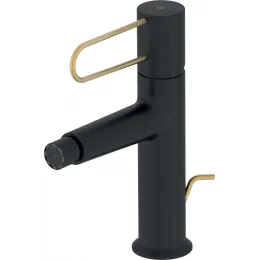 Смеситель для биде Odeon Rive Gauche ручка золото, чёрный цвет, с донным клапаном E21033-GLD-BL Jacob Delafon