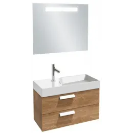 Комплект мебели для ванной Rythmik 80 см, малиновый блестящий, с подсветкой, два выдвижных ящика, гладкая нижняя поверхность, подвесной монтаж, с подсветкой EB1160-NF+EXP112-Z-00+EB1302-R3 Jacob Delafon