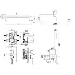 Комплект для душа Paffoni Ringo KITRIN018RBO