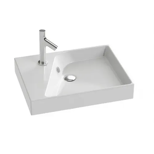 Подвесная раковина Rythmik 60х11х37 см, с гладкой нижней поверхностью, санфарфор, угловая XR112K-Z-00 Jacob Delafon