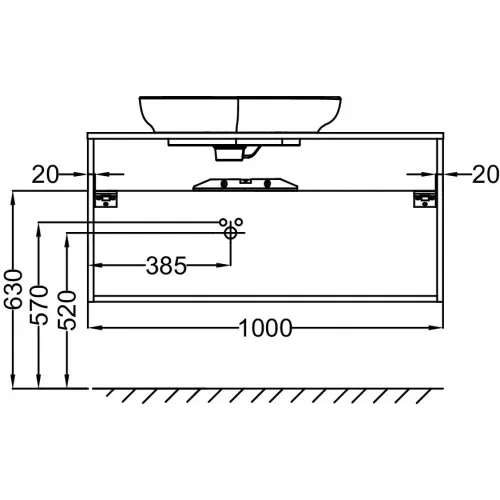 Модуль под раковину Nouvelle Vague 100х50,7х47,1 см, 2 ящика, ореховое дерево EB3040-E16 Jacob Delafon