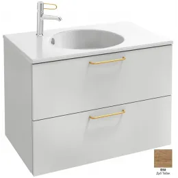 Модуль под раковину Odeon Rive Gauche 80х50,8х56,8 см, 2 ящика, дуб табак, ручки - золото EB2522-R8-E52 Jacob Delafon