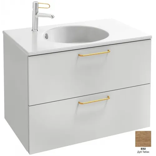 Модуль под раковину Odeon Rive Gauche 80х50,8х56,8 см, 2 ящика, дуб табак, ручки - золото EB2522-R8-E52 Jacob Delafon