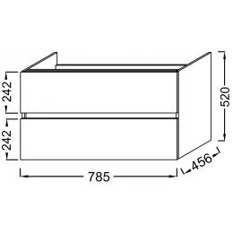 Модуль под раковину Tolbiac 79х46х52 см, 2 ящика, дуб давос натуральный EB2382-E75 Jacob Delafon