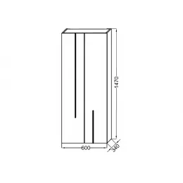 Шкаф-колонна Nouvelle Vague 60х34х147 см, коричневая кожа, 2 стеклянные полки, 1 фиксированная полка, розетка, зеркало, реверсивная установка двери, подвесной монтаж EB3046RU-NR2 Jacob Delafon
