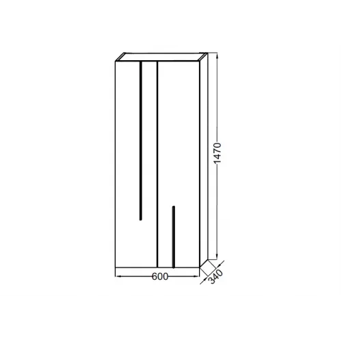 Шкаф-колонна Nouvelle Vague 60х34х147 см, коричневая кожа, 2 стеклянные полки, 1 фиксированная полка, розетка, зеркало, реверсивная установка двери, подвесной монтаж EB3046RU-NR2 Jacob Delafon