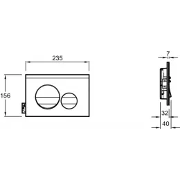 Клавиша смыва матовая/глянец, пластик, механическая, хром E20859-CP-MTC Jacob Delafon
