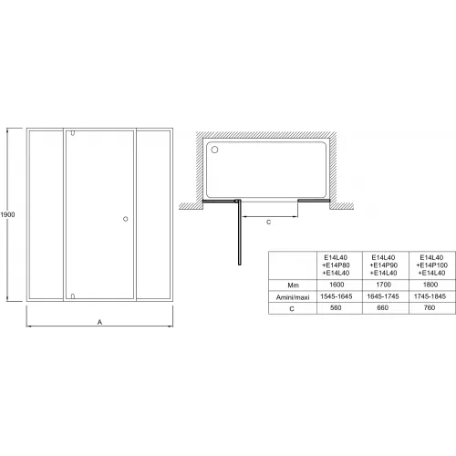 Душевая дверь Serenity 100х190 см, распашная, 6 мм E14P100-GA Jacob Delafon