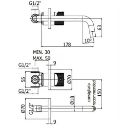 Смеситель для раковины Paffoni Jo JO006NO70