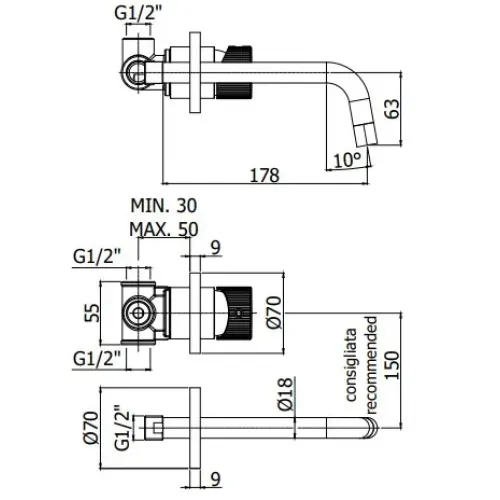 Смеситель для раковины Paffoni Jo JO006NO70