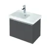 Модуль с раковиной Odeon Up 65 см, серый антрацит меламин, 1 выдвижной ящик, с правым крылом, подвесной монтаж E4757G-00+EB886-N14 Jacob Delafon