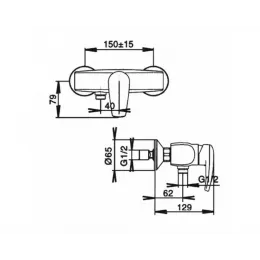 Настенный смеситель без излива Panache без лейки E71243-CP Jacob Delafon
