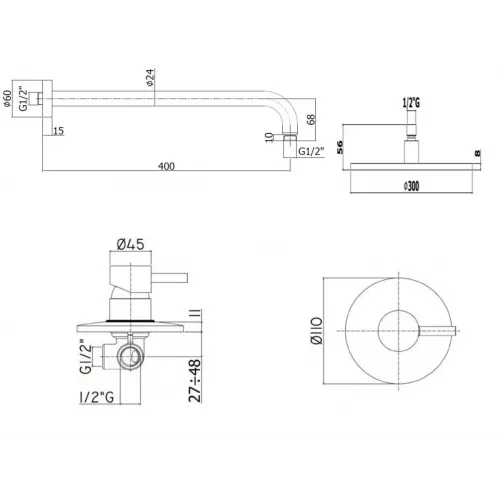 Комплект смесителей PAFFONI Light KITLIG011BOKING