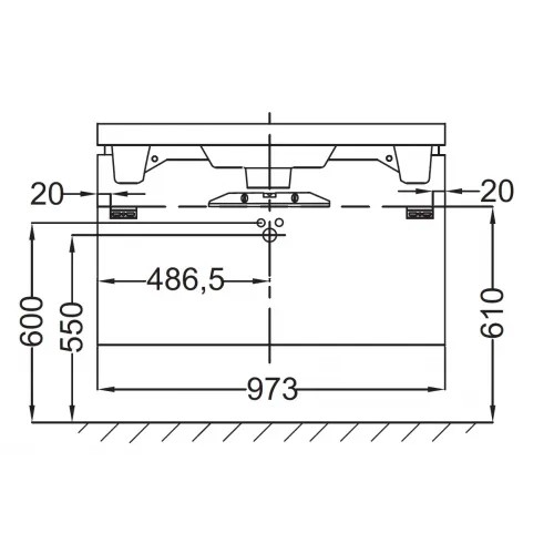Модуль под раковину Reve 97,3х43,5х44,5 см, светло-коричневый лак, 1 выдвижной ящик EB1132-G80 Jacob Delafon