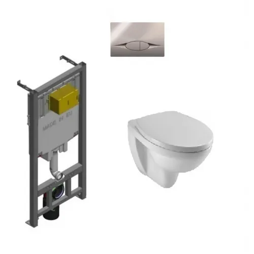 Комплект с инсталляцией Patio безободковый, с микролифтом E70021-00+EDV102-00+E29025-NF+E29027-CP Jacob Delafon