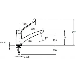 Смеситель для кухни Panache поворотный излив E12873-CP Jacob Delafon