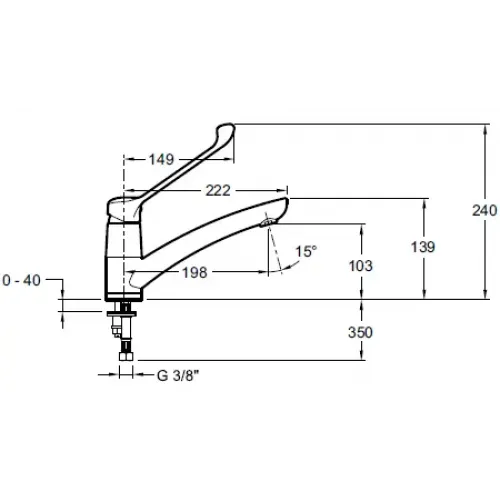 Смеситель для кухни Panache поворотный излив E12873-CP Jacob Delafon
