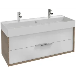 Модуль под раковину Vivienne 120х46х45 см, 2 ящика, корпус дуб табак, фасад белый EB1509-E52-N18 Jacob Delafon