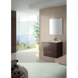 Комплект мебели для ванной Ola 81 см, подвесной, темный дуб, с 2 ящиками, подвесной монтаж EB1098-RU+EB391RU-NR+EXTA112-00 Jacob Delafon