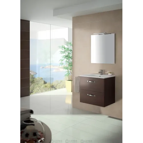 Комплект мебели для ванной Ola 81 см, подвесной, темный дуб, с 2 ящиками, подвесной монтаж EB1098-RU+EB391RU-NR+EXTA112-00 Jacob Delafon