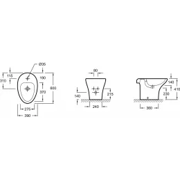 Биде Nouvelle Vague 39х60 см, напольное, без крышки EBD0002-00 Jacob Delafon