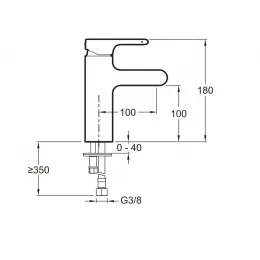 Смеситель для умывальника Singulier неповоротный излив, без донного клапана E10496-CP Jacob Delafon