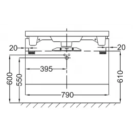 Модуль под раковину Reve 79х38х44,5 см, оливковый блестящий, с бельевой корзиной EB1131-G95 Jacob Delafon