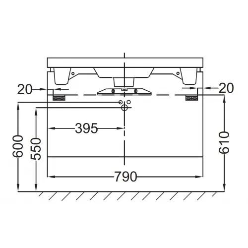 Модуль под раковину Reve 79х38х44,5 см, оливковый блестящий, с бельевой корзиной EB1131-G95 Jacob Delafon